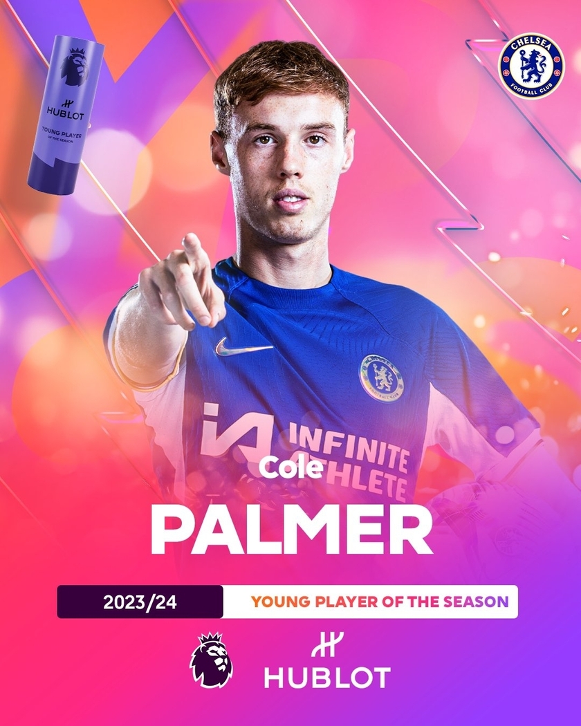 官方：22岁帕尔默当选英超赛季最佳年轻球员